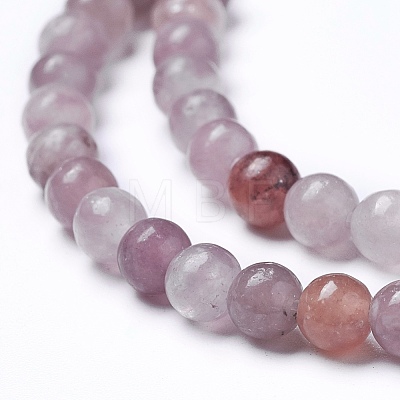 Natural Lepidolite/Purple Mica Beads Strands G-G770-04A-4mm-1