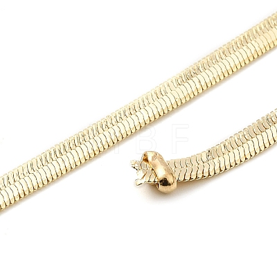 Brass Flat Snake Chains Double Layered Necklaces NJEW-P289-08G-1