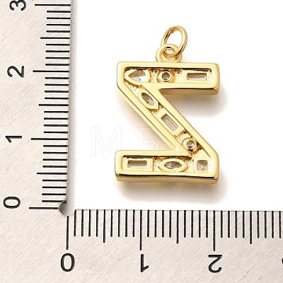 Brass Micro Pave Clear Cubic Zirconia Pendants KK-G521-01G-Z-1