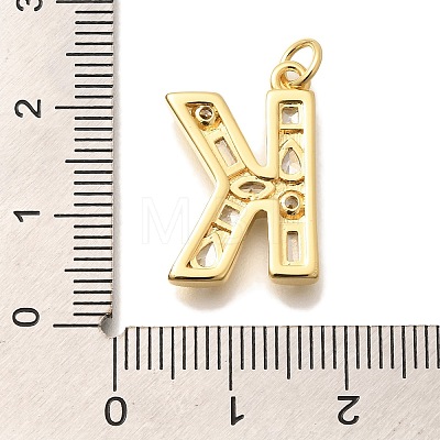 Brass Micro Pave Clear Cubic Zirconia Pendants KK-G521-01G-K-1