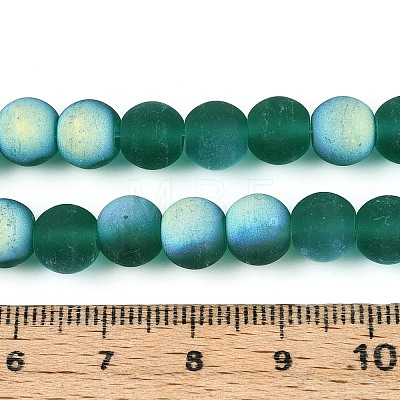 Frosted Transparent Glass Beads Strands GLAA-T032-T8mm-MBB21-1