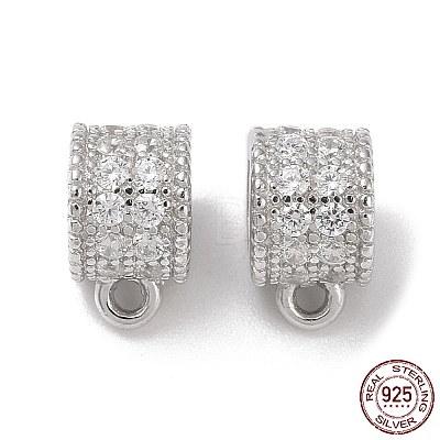 Rhodium Plated 925 Sterling Silver Tube Bails STER-K176-08P-1