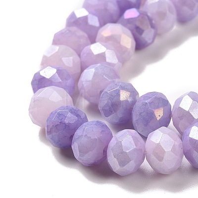 Faceted Electroplated Glass Beads Strands X-GLAA-C023-02-B07-1