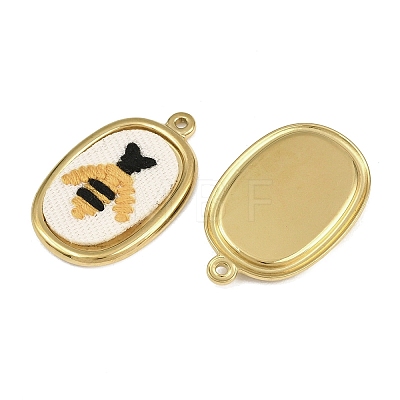 304 Stainless Steel & Embroidered Pendants SA-CBA1ED9-09G-1