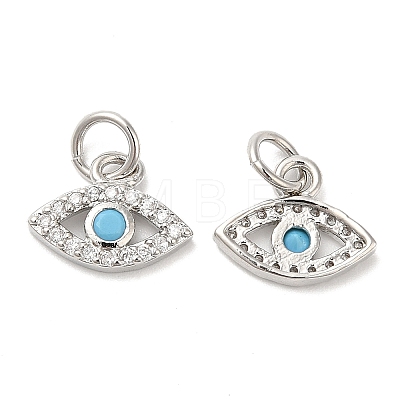 Eco-Friendly Brass Micro Pave Cubic Zirconia Charms ZIRC-F083-018P-01-RS-1