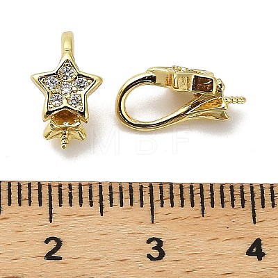 Star Rack Plating Brass Micro Pave Cubic Zirconia Pendant Bails KK-S397-15A-G-1