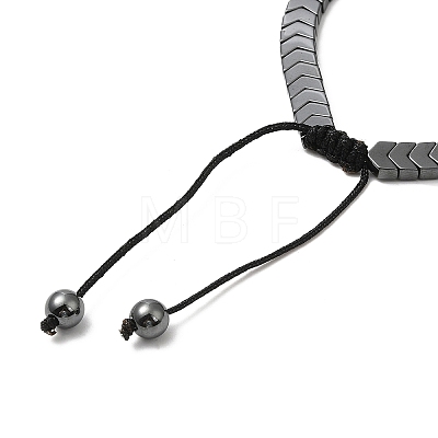 Synthetic Non-magnetic Hematite Arrow Braided Bead Bracelets BJEW-E080-01C-1