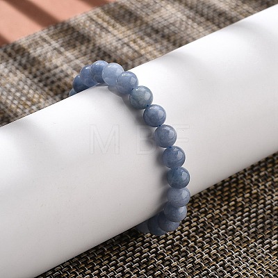 Natural Quartz Imitation Aquamarine Beaded Stretch Bracelets for Women Men BJEW-F483-02-1