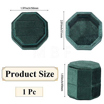 Velvet Cover Plastic Couple Ring Box VBOX-WH20003-001H-1