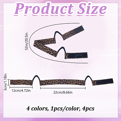 4Pcs 4 Colors Polyester & Nylon Headbands AJEW-HY0003-51-1