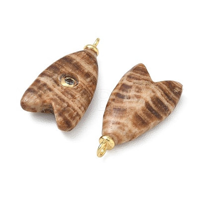 Brass & Natural Gemstone & Cubic Zirconia Pendants GG-CBAD360-20G-02-1