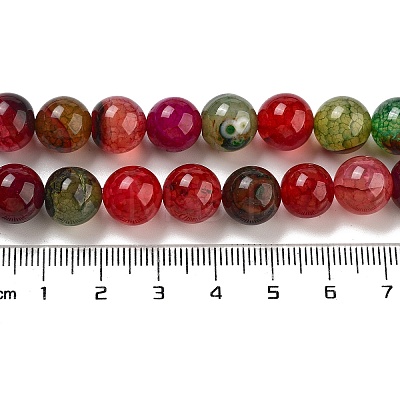 Dyed Natural Agate Beads Strands G-R262-10mm-1-1