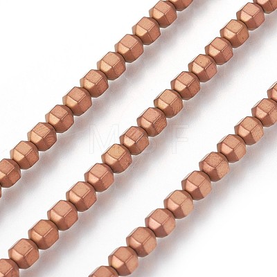 Electroplated Non-magnetic Synthetic Hematite Beads Strands G-P423-02-1
