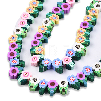 Handmade Polymer Clay Beads Strands CLAY-N008-076-B01-1