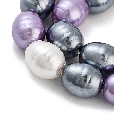 Electroplated Shell Pearl Beads Strands BSHE-H110-01-1