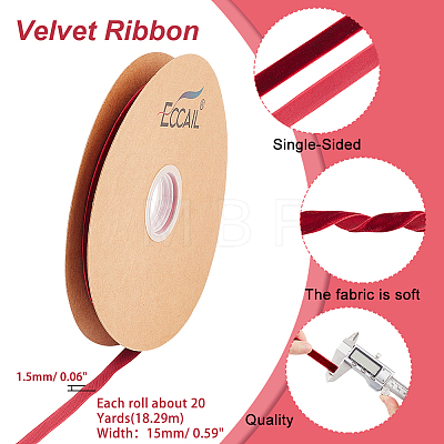 Single Face Velvet Ribbons OCOR-WH0080-14B-02-1