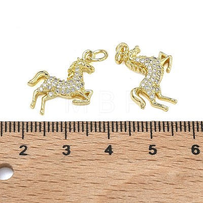 Brass Micro Pave Clear Cubic Zirconia Pendants KK-A294-01C-G-1