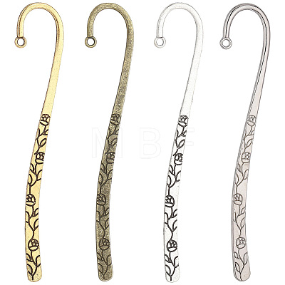 24Pcs 4 Styles Zinc Alloy Bookmark Findings FIND-PA0001-73-1