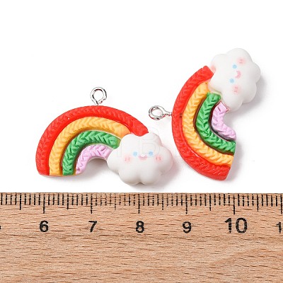 Opaque Resin Pendants RESI-G127-01B-1