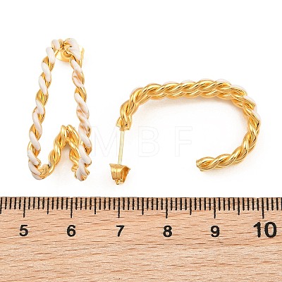 Twist 304 Stainless Steel Enamel Stud Earrings SA-CBA065A-01G-02-1