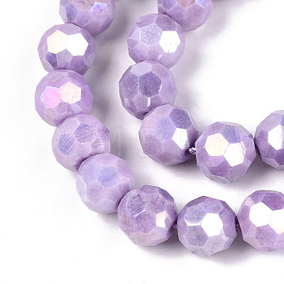 Anti-Tarnish Electroplate Glass Beads Strands EGLA-T021-10mm-15-08-1