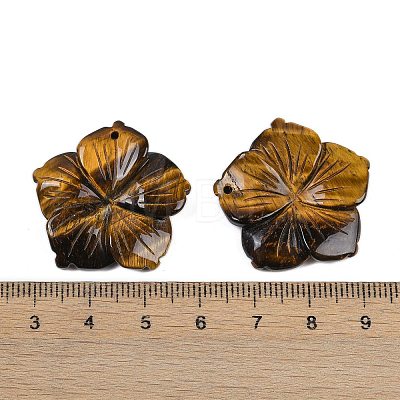 Natural Tiger Eye Carved Pendants G-B097-01A-07-1