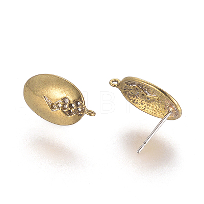 Brass Stud Earring Settings KK-B380-C-1