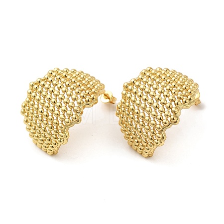 Rack Plating Brass Hollow Twist Stud Earrings for Women EJEW-D073-03G-1