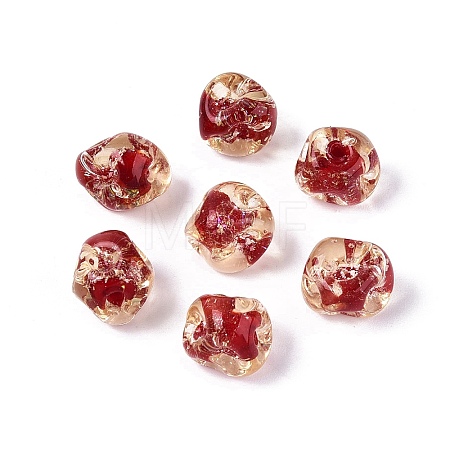 Handmade Gold Sand Lampwork Beads LAMP-Q039-03B-1
