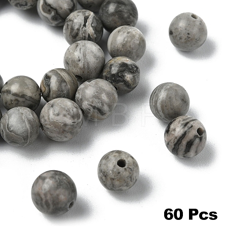 60Pcs Natural Map Stone/Picasso Stone/Picasso Jasper Beads G-YW0002-13A-1