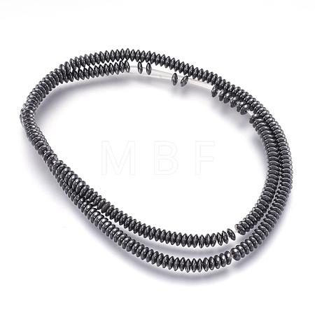 Non-magnetic Synthetic Hematite Beads Strands G-I208-03-A-4x1mm-1
