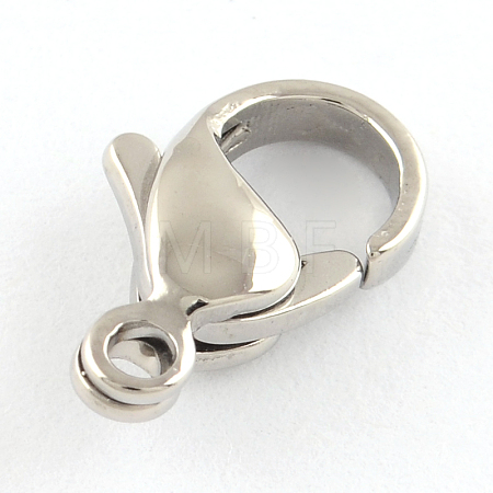 Tarnish Resistant Polished 316 Surgical Stainless Steel Lobster Claw Clasps STAS-R072-14A-1