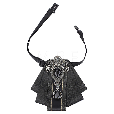 1Pc Detachable Polyester & Zinc Alloy & Glass Bowties Shoulder AJEW-HY0003-56-1