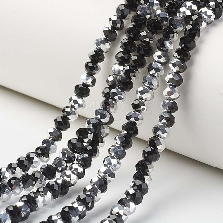 Electroplate Transparent Glass Beads Strands EGLA-A034-T6mm-M01-1