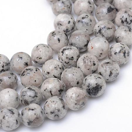 Natural Sesame Jasper/Kiwi Jasper Bead Strands G-R345-8mm-11-1