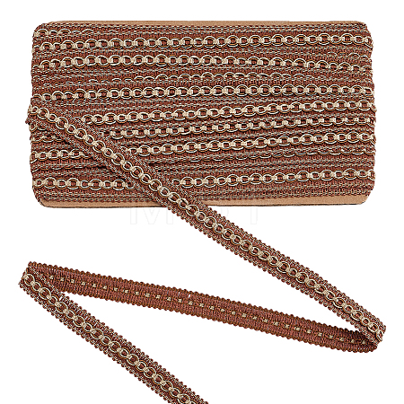 Polyester Centipede Braided Wavy Ribbon OCOR-WH0070-319B-1