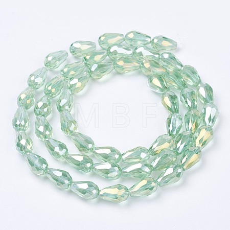 Electroplate Glass Beads Strands EGLA-D015-15x10mm-29-1