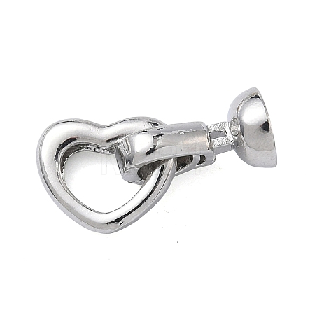 Heart Brass Fold Over Clasps KK-Z143-14P-1