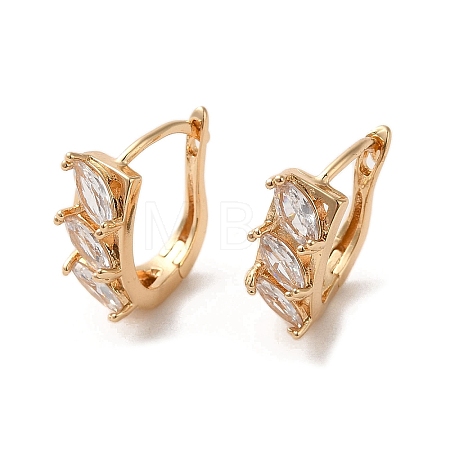 Brass Micro Pave Cubic Zirconia Hoop Earrings EJEW-C073-14KCG-1