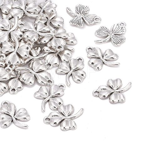 Ireland Tibetan Style Alloy Shamrock Pendants TIBEP-EA11722YKG-AS-LF-1