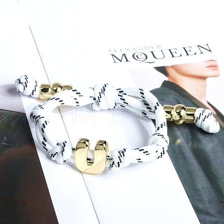 Letter U Cotton Cord Braided Knot Bracelets FS-WG79C27-21-1