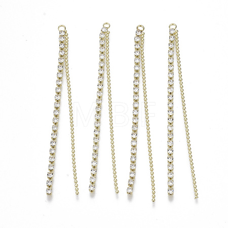Brass Rhinestone Cup Chain Big Pendants X-KK-R129-06G-1