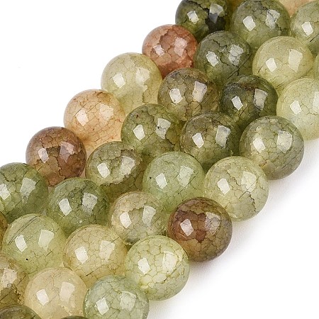 Baking Paint Crackle Glass Beads Strands GLAA-Q106-03A-16-1