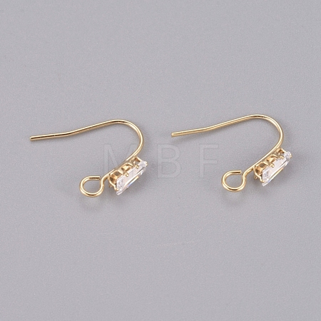 Brass Earring Hooks KK-L198-013G-1