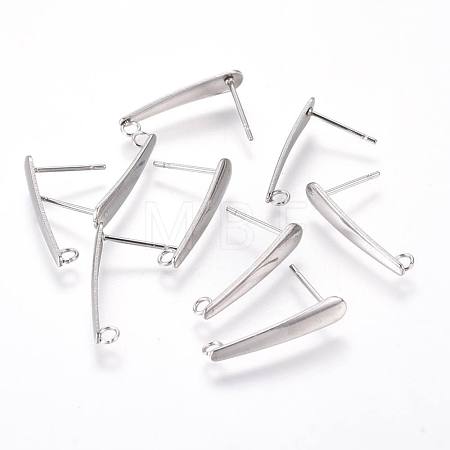 Non-Tarnish 304 Stainless Steel Ear Stud Components X-STAS-F222-036-1