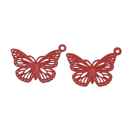 Spray Paint Hollow 430 Stainless Steel Pendants STAS-C153-08L-1
