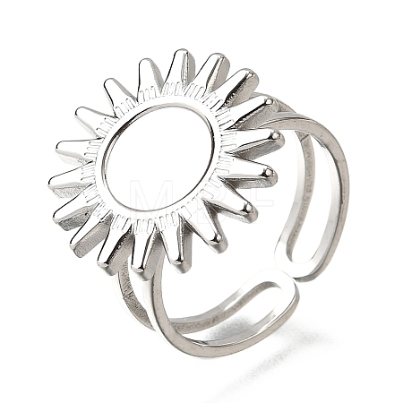 Tarnish Resistant Stainless Steel Cuff Ring Findings PW-WG67428-05-1