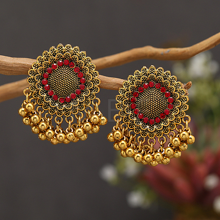 Alloy Flower Chandelier Earrings GG9850-2-1