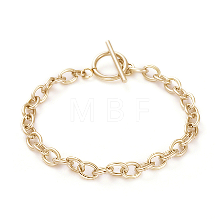 Unisex 304 Stainless Steel Cable Chain Bracelets BJEW-P245-39G-1