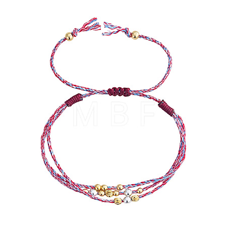 Adjustable Nylon and Cotton Multi-strand Bracelets QC4943-10-1